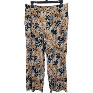 Susan Graver Floral Liquid Knit Pants Size Medium